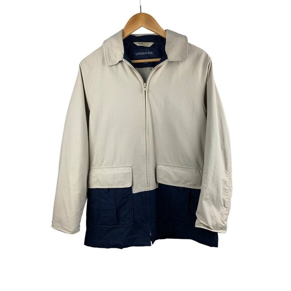 London Fog Women’s Khaki & Navy Hooded Jacket X-Small - Picture 1 of 4